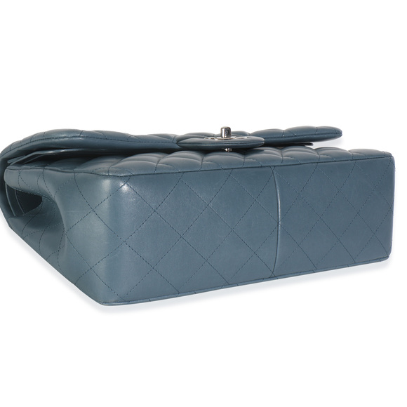 Chanel Blue Quilted Lambskin Jumbo Double Flap Bag - Picture 7 of 8